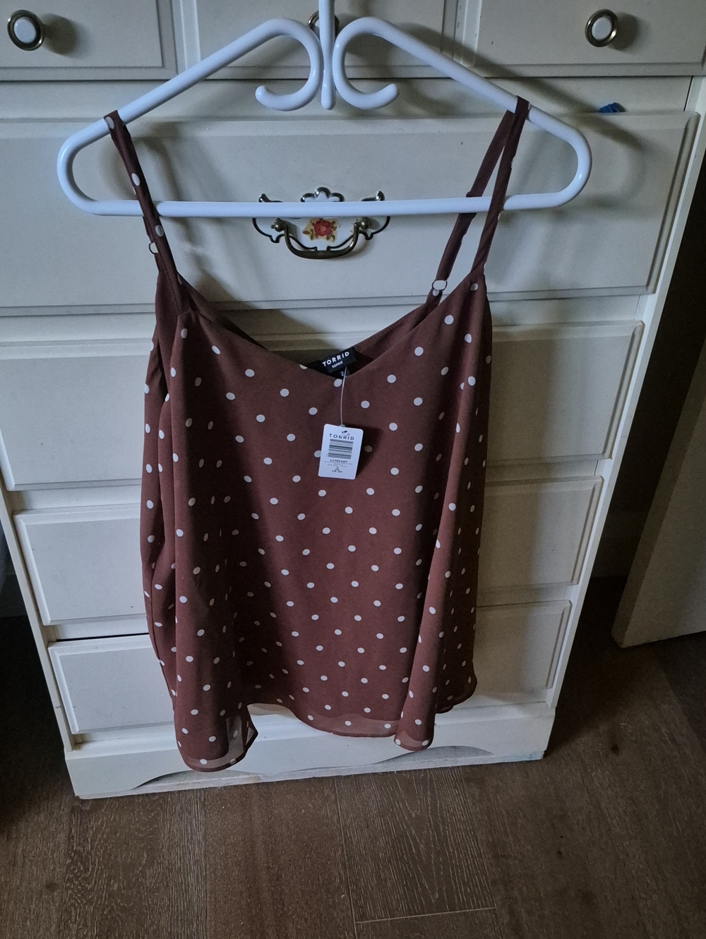 torrid Brown Polka Dot Adjustable Strap Cami